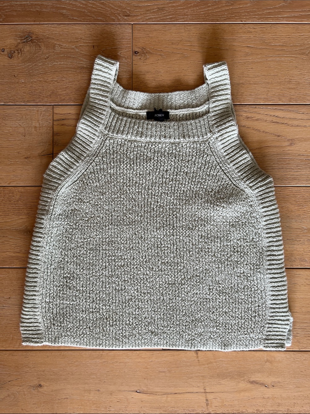 J. Crew Cream Knit V-Neck Sleeveless Sweater Tank